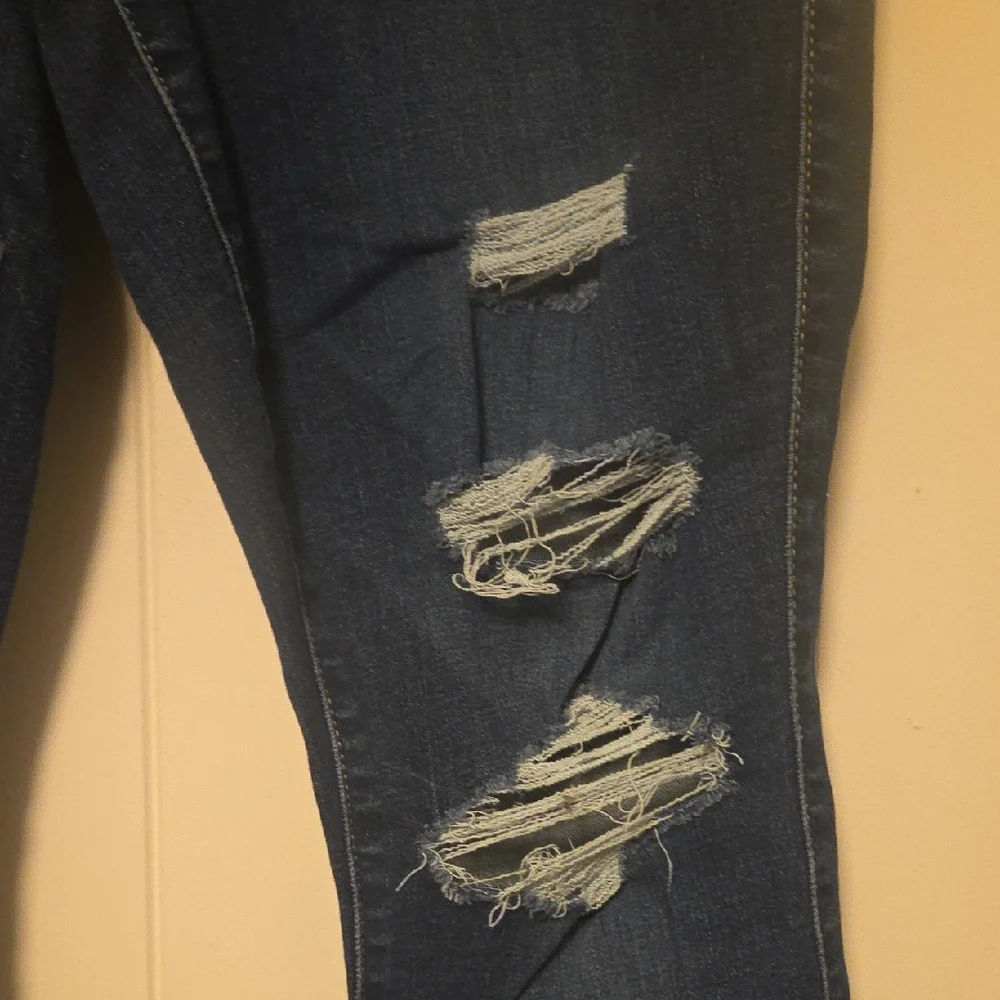 Torrid High Rise Ripped Blue Jeans - Picture 3 of 6